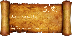 Sima Kamilla névjegykártya